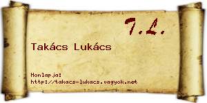 Takács Lukács névjegykártya