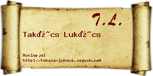 Takács Lukács névjegykártya